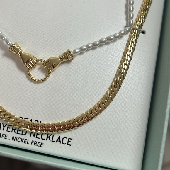 House of Harlow Glass Pearl Layered Necklace - Picture 5 of 6